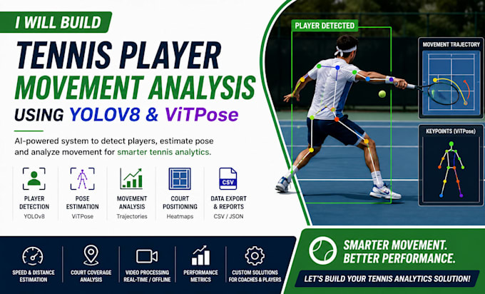 build tennis player movement analysis using yolov8 and vitpose