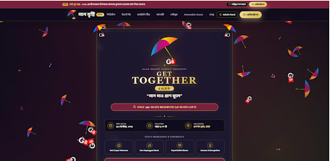 develop a concert get together website with digital tickets and qr verification