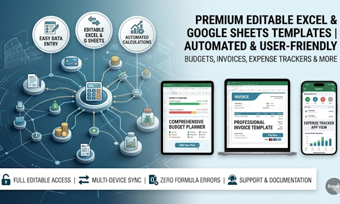 design editable excel google sheets budget spreadsheet and invoice templates