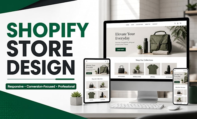 design a responsive shopify store or ecommerce website