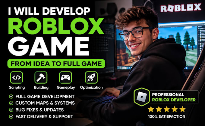 build roblox game,map,obby,rpg roblox developer  system, vfx, roblox scripting