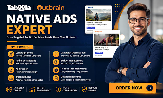 create manage run taboola outbrain native ads campaigns for traffic