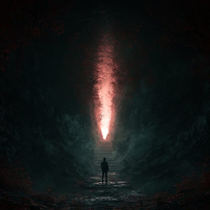 create a dark, horror, underground art illustration