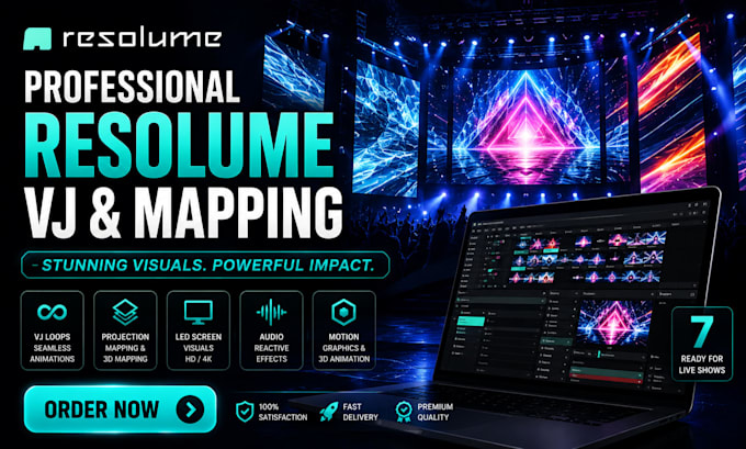 resolume vj loops stage visuals motion graphics live performance concert visuals