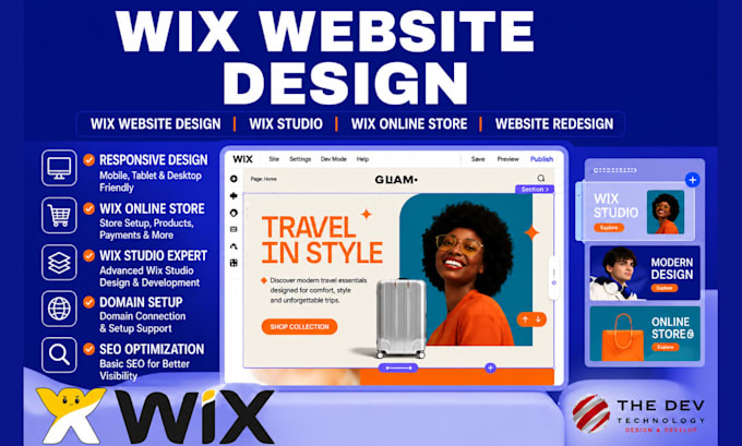 do wix website design, wix website redesign and wix studio redesign wix webstart