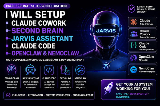 claude cowork second brain jarvis assistant claude code openclaw nemoclaw setup