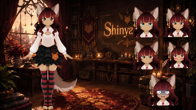 design 2d vtuber models and live2d vtuber model rigging