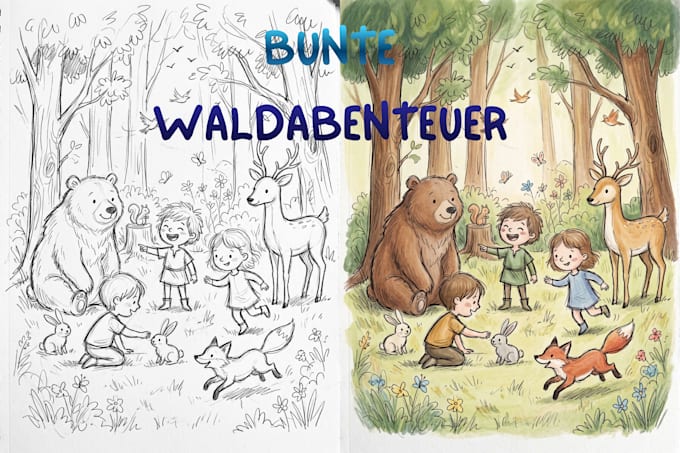 malbuch für kinder mit abenteuern illustrieren
