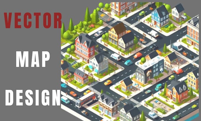 design a custom map, city illustration, and vector site plan