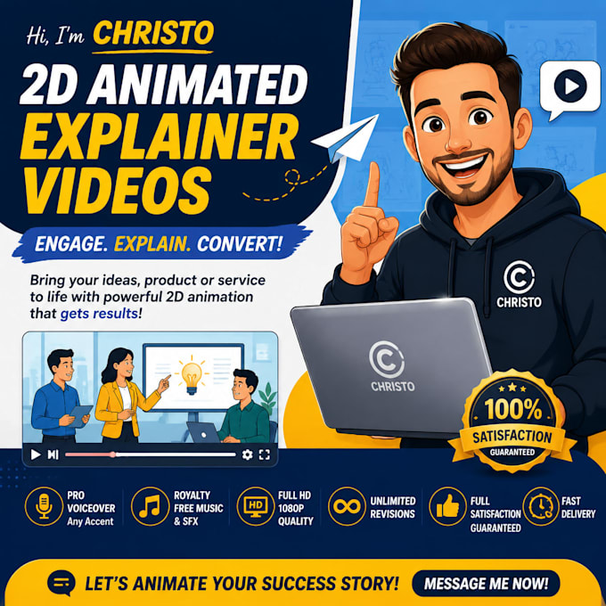create a 2d 3d animation or 2d 3d explainer video in 20hours