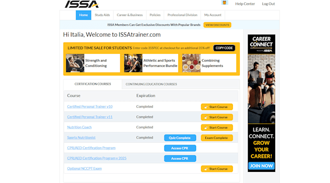 provide expert tutoring and guidance for issa  courses