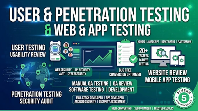 do user testing, penetration testing and web