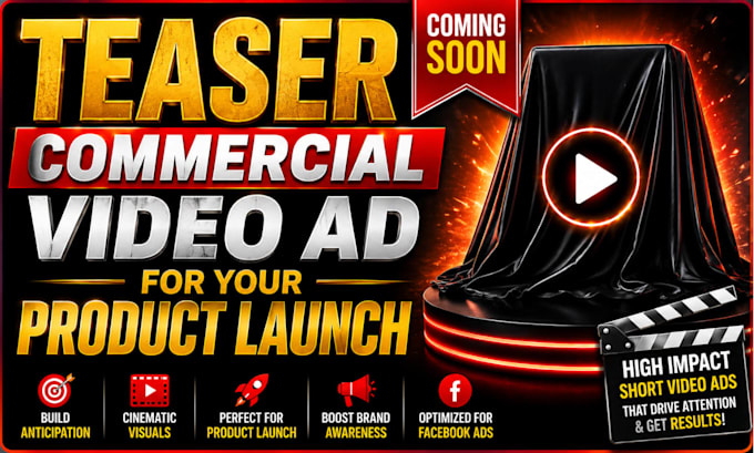 create teaser ai commercial video ad for product launch