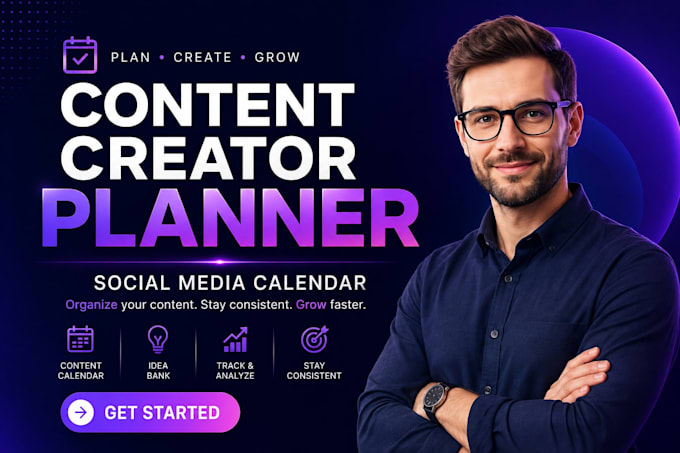 design a content creator planner, social media calendar