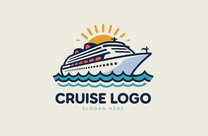 make luxury yacht cruise ship logo design