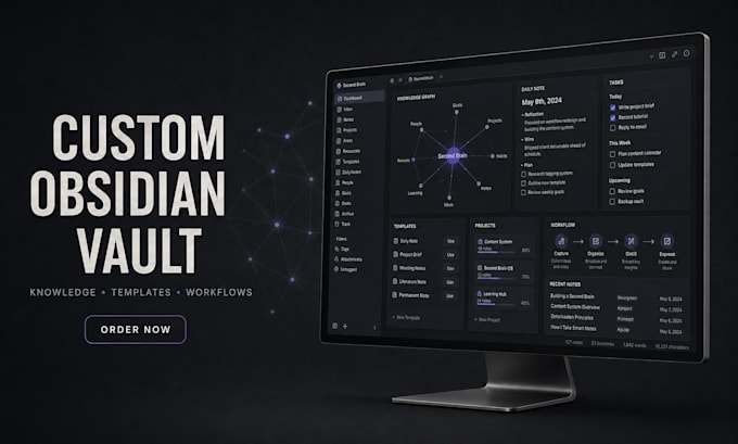 build custom obsidian knowledge management vault with templates and workflows