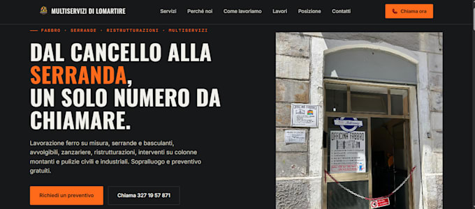 design a one page website for your small business