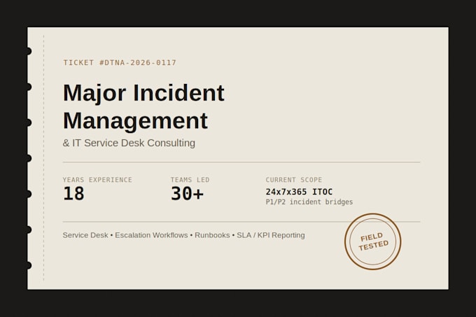 set up or fix your IT incident management and service desk process