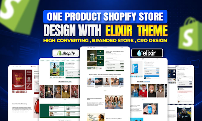 install and design one product store with elixir theme