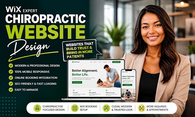 design wix chiropractor website for chiropractic clinic
