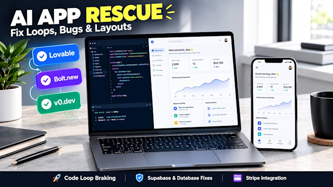 fix, customize, and deploy your lovable, bolt, or v0 ai web app