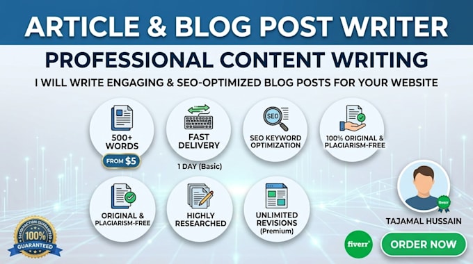 write engaging SEO blog posts and articles for your website