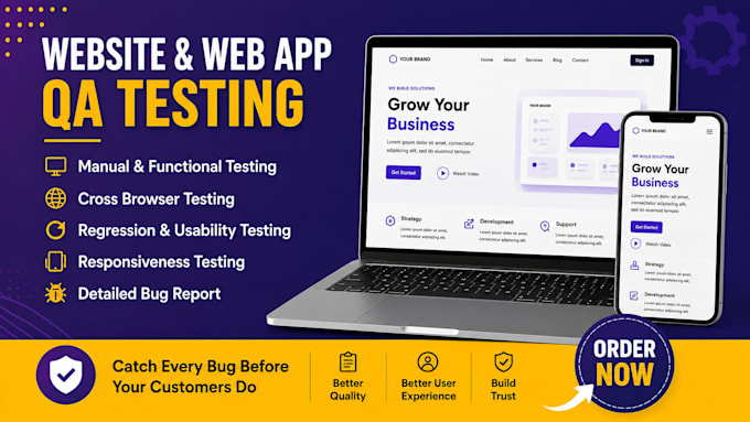 do complete website and web app testing for bugs UI UX and functionality