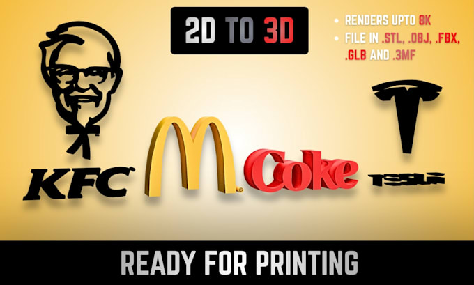 convert 2d logo into 3d printable stl model