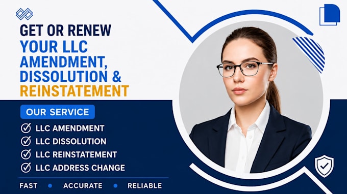 llc amendment, llc dissolution, llc reinstatement, llc address change