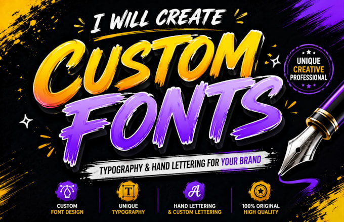 create unique custom fonts, typography, and hand lettering for your brand