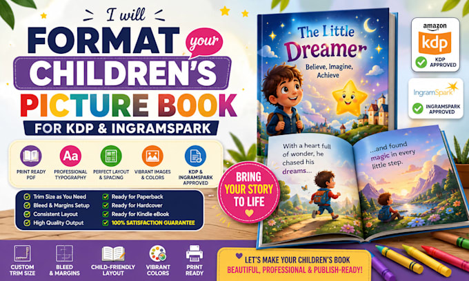 format your childrens picture book for KDP and ingramspark