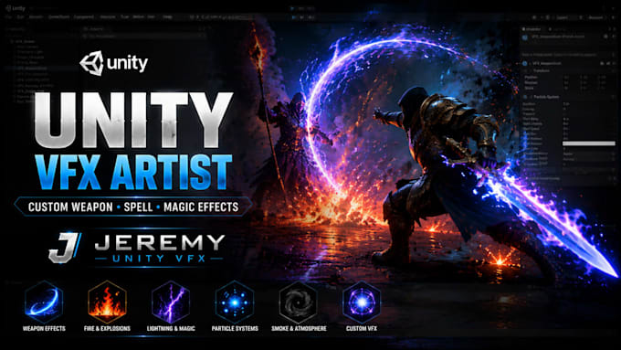 design stunning unity vfx for weapons, spells and abilities