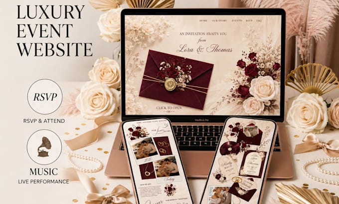 create a modern wedding website invitation