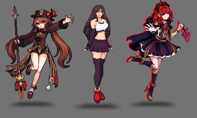 do pixel art animation game animation character design 2d sprite sheet
