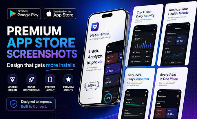 design premium screenshots for apple store and play store