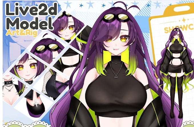 vtuber artist, vtuber model live2d pro rigging for vtube studio, vtube studio