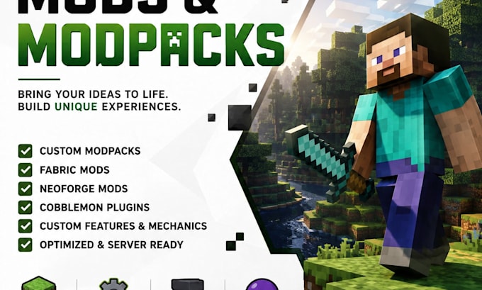create custom minecraft modpacks, fabric mods, neoforge mods, cobblemon plugin