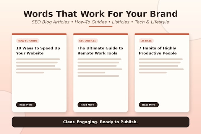 write engaging SEO blog posts and articles for your website