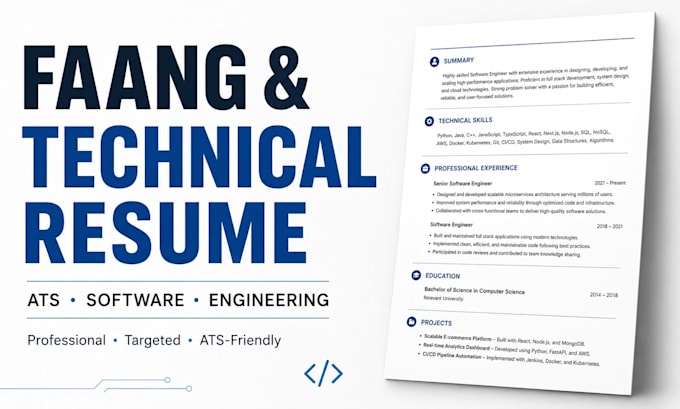 write or edit faang, software engineering, technical, mechanical engineer resume