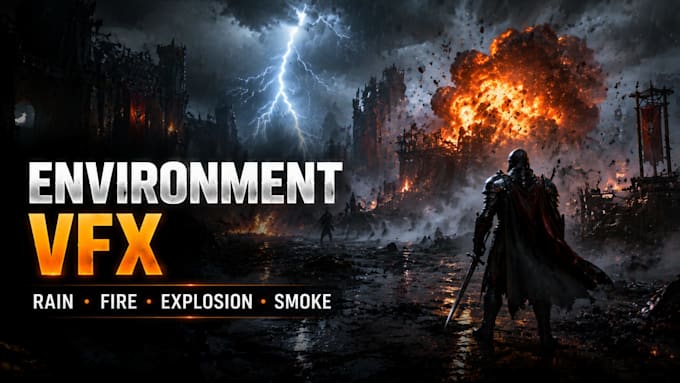 create aaa environment and weather vfx for unity games
