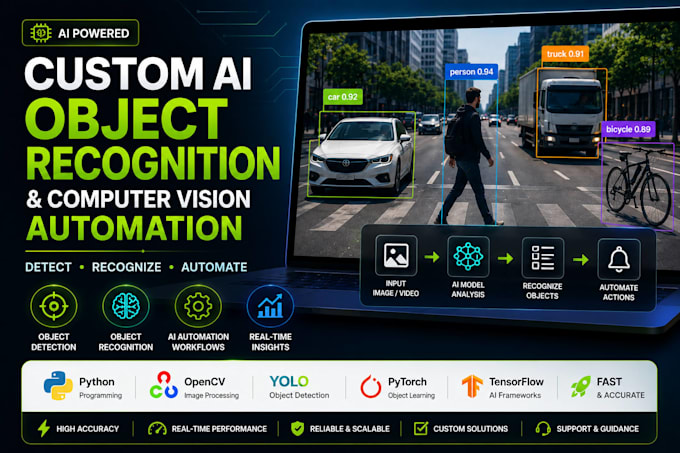 build custom ai object detection, computer vision, python automation and ocr app