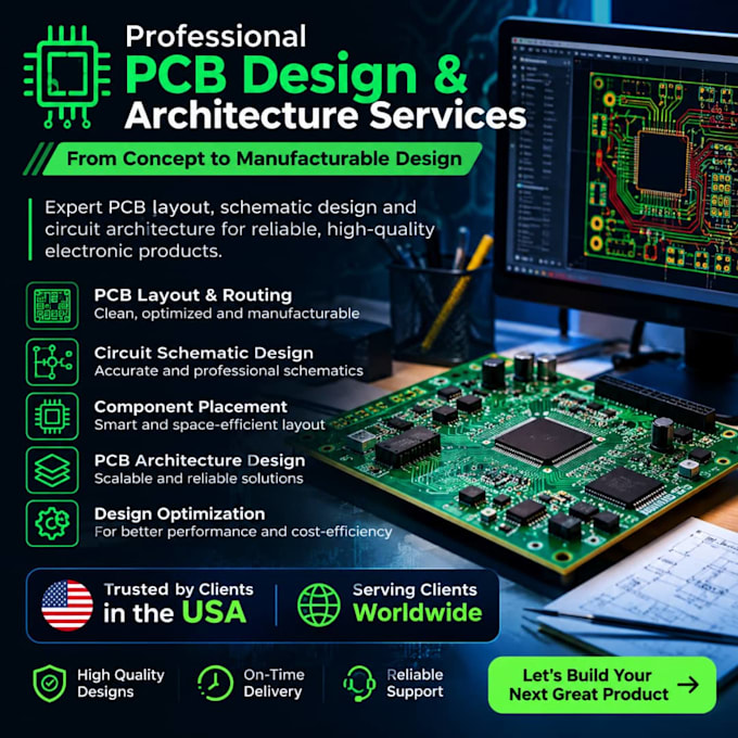 design professional pcb layout, schematic and circuit board