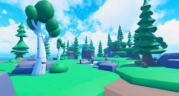 build custom low poly map, studded map with terrain, landscape for roblox game