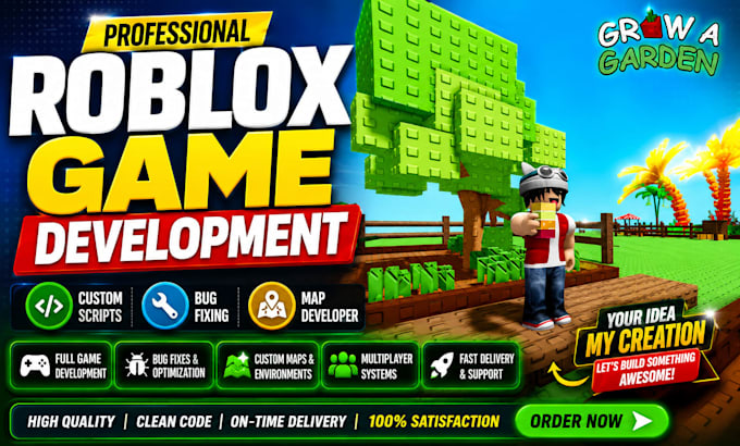 develop full roblox game, fix bugs, roblox scripter, roblox map developer