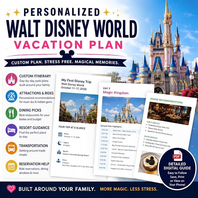 create a personalized walt disney world vacation plan