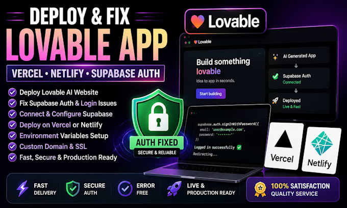 fix lovable supabase auth deploy lovable app vercel netlify lovable ai website
