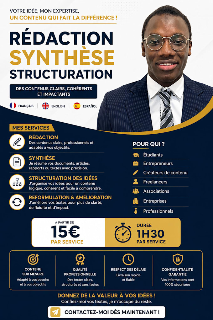 write, summarize and structure your french content