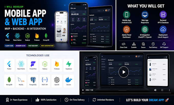 develop mobile app and web app mvp for your startup