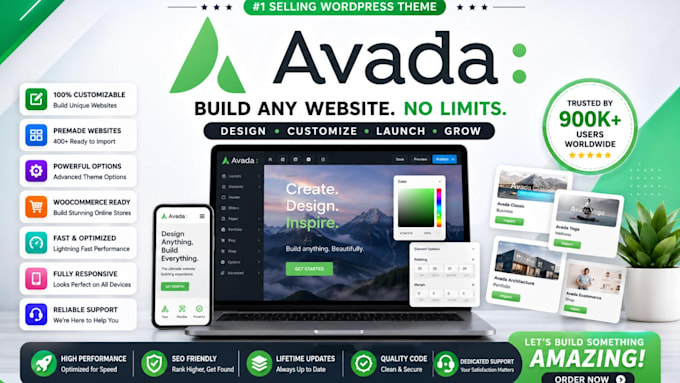 design stunning wordpress avada theme, divi theme, betheme
