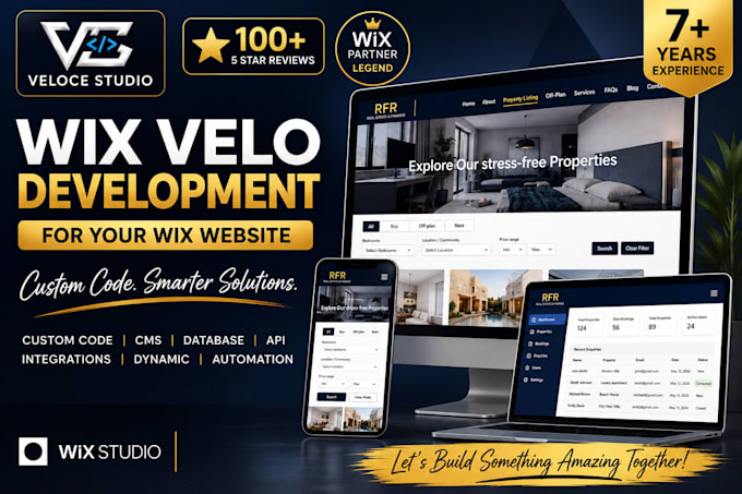 develop custom wix velo code, cms and API integrations for wix website